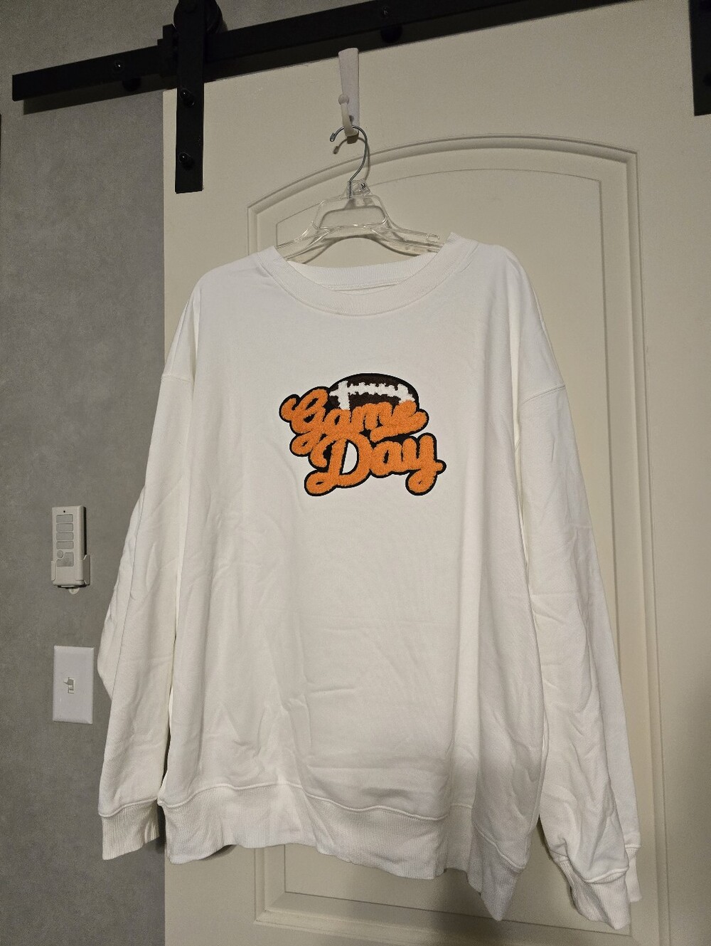 White 'Game Day' Football Crewneck Sweatshirt
